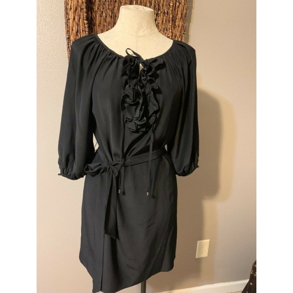 Anthropologie Alice & Trixie Black Long Sleeve Silk Shift Tunic Dress S Small ^ - Picture 6 of 8